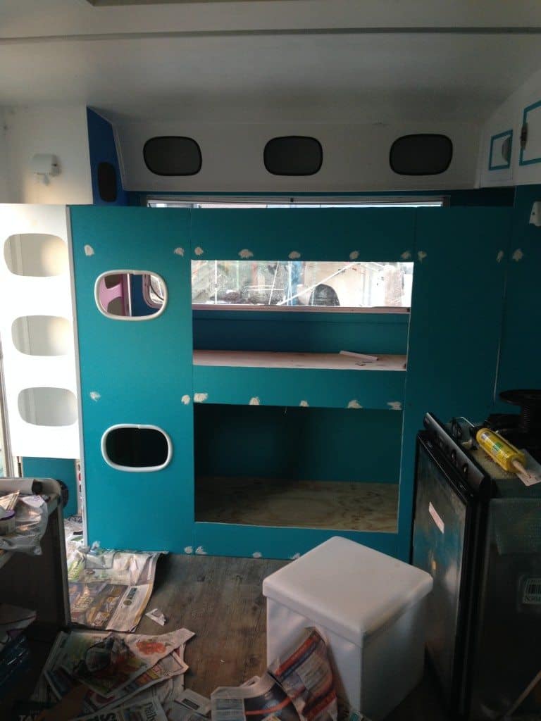 caravan renovation triple bunk
